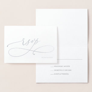 Silver Foil Wedding RSVP Reply Folie Kaart