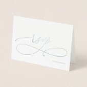 Silver Foil Wedding RSVP Reply Folie Kaart (Voorkant)