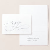 Silver Foil Wedding RSVP Reply Folie Kaart (Display)