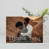 Silver Foil Weduwfoto Hartelijk dank Folie Uitnodiging (Staand Voorkant)