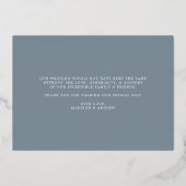 Silver Foil Weduwfoto Hartelijk dank Folie Uitnodiging (Achterkant)