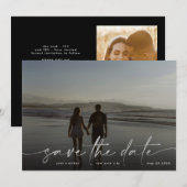 Silver Foil White Grey Modern Photo Ultimate Save The Date (Voorkant / Achterkant)