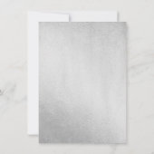 Silver Foil White roze Rose 80th Birthday Invite Kaart (Achterkant)