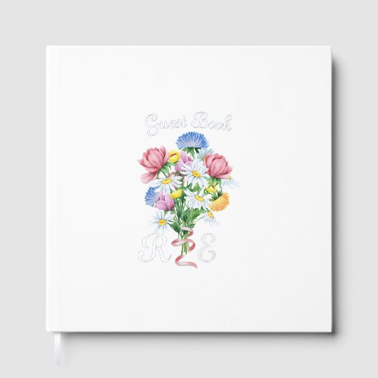 Silver Foil Wildflower Garden Wedding Spring Flora Gastenboek (Voorkant)
