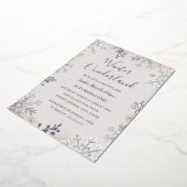 SILVER FOIL Winter Onederland 1e verjaardag Folie Uitnodiging (Gedraaid)