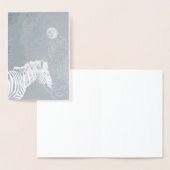 Silver Foil Zebra met Moon Folie Kaarten (Display)