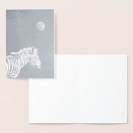 Silver Foil Zebra met Moon Folie Kaarten (Display)