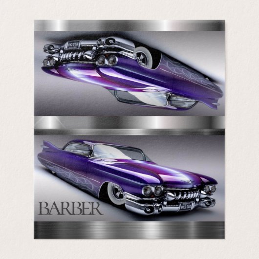 Silver Folded four[side Classic Car Visitekaartje (Buitenkant ongevouwen)