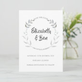 Silver Foliage Save the Date Kaart (Staand voorkant)