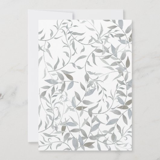 Silver Foliage Save the Date Kaart (Achterkant)