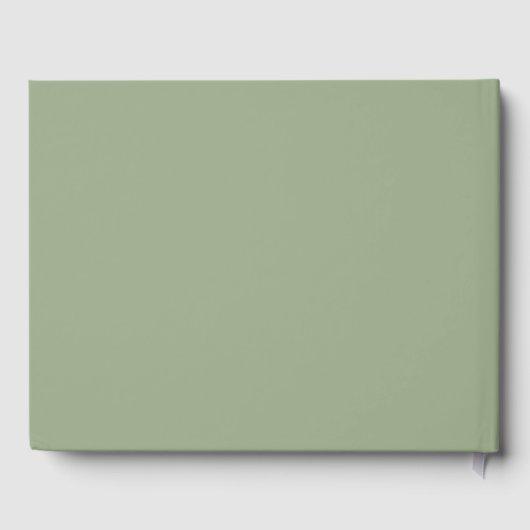 Silver Folie Monogram Sage Green Wedding Gastenboek (Achterkant)
