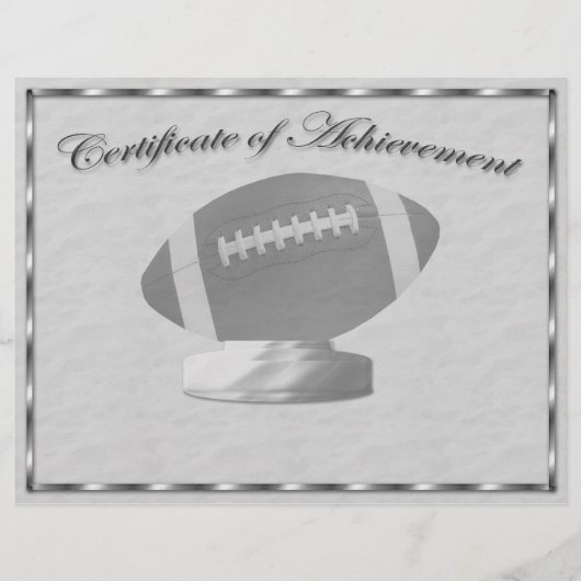 Silver Football Certificate of Achievement Flyer (Voorkant)