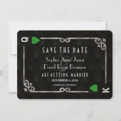 Silver Forest Green Casino Las Vegas Poker Bruilof Save The Date (Voorkant)