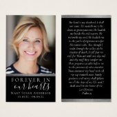 Silver Forever in Our Hearts Memorial Kaart (Voorkant /achterkant)