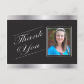 Silver Formal Bedankt Briefkaart (Voorkant)