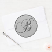 Silver Formal Wedding Monogram B Seal Sticker (Envelop)
