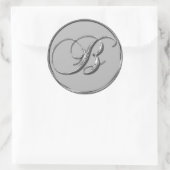 Silver Formal Wedding Monogram B Seal Sticker (Tas)