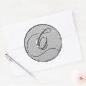 Silver Formal Wedding Monogram C Sticker (Envelop)