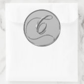 Silver Formal Wedding Monogram C Sticker (Tas)