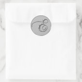 Silver Formal Wedding Monogram E Seal Ronde Sticker (Tas)