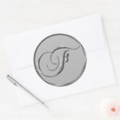 Silver Formal Wedding Monogram F Sticker (Envelop)