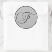 Silver Formal Wedding Monogram F Sticker (Tas)