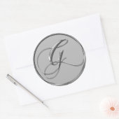 Silver Formal Wedding Monogram G Seal Sticker (Envelop)