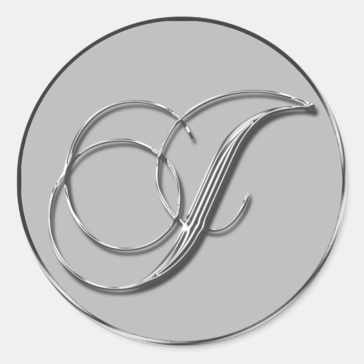 Silver Formal Wedding Monogram I Zegel (Voorkant)