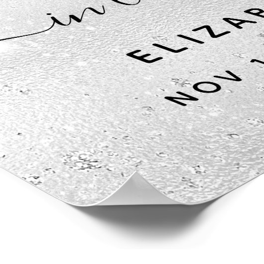 Silver foto-elegant bloemmonument begrafenis poster (Hoek)