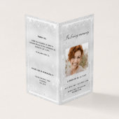 Silver foto glitter sparkles begrafenis kaart (Buitenkant)