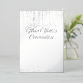 Silver Fouled New Year's Celebration Invite Folie Feestdagenkaart (Staand Voorkant)