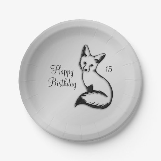 Silver Fox Birthday Borden Papieren Bordje (Voorkant)