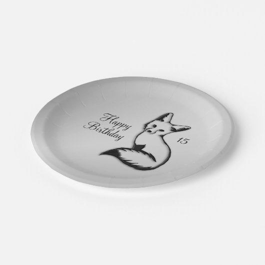 Silver Fox Birthday Borden Papieren Bordje (Gekanteld)