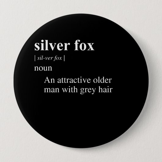 SILVER FOX DEFINITION RONDE BUTTON 4,0 CM (Voorkant)