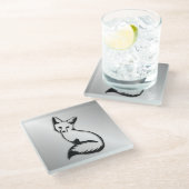 Silver Fox Glazen Onderzetter (Schuin)