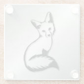 Silver Fox Glazen Onderzetter (Achterkant)