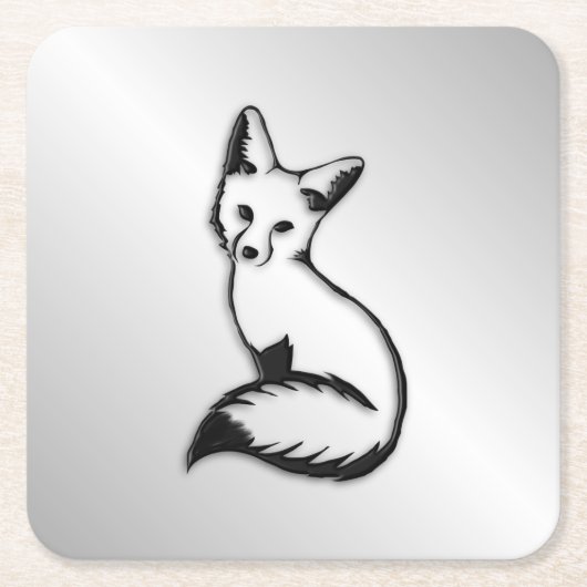 Silver Fox Kartonnen Onderzetters (Voorkant)