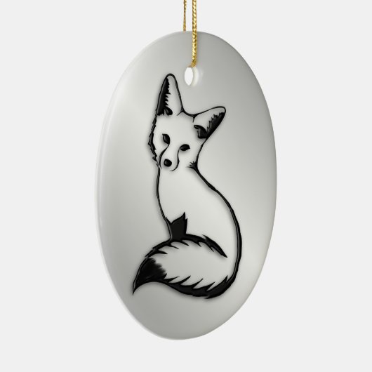Silver Fox Keramisch Ornament (Rechts)