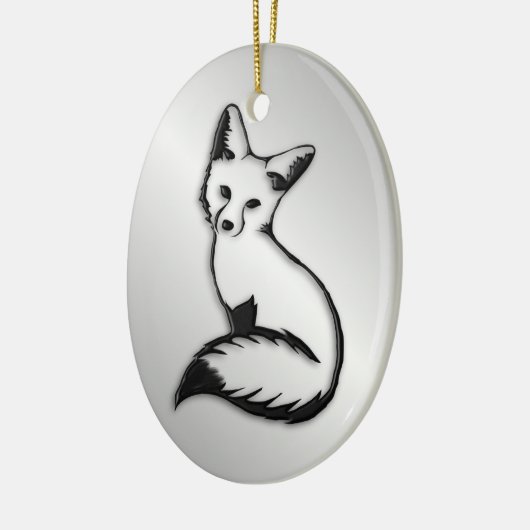 Silver Fox Keramisch Ornament (Links)
