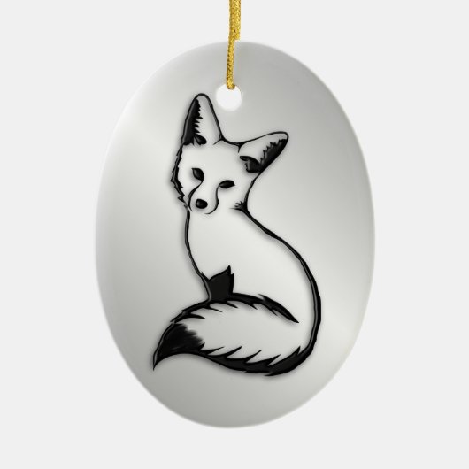 Silver Fox Keramisch Ornament (Voorkant)
