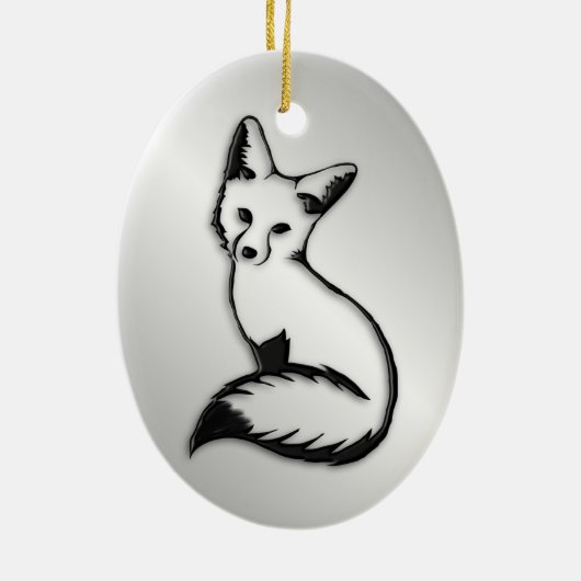 Silver Fox Keramisch Ornament (Achterkant)