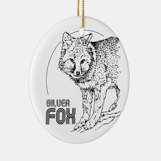 SILVER FOX  KERAMISCH ORNAMENT (Rechts)