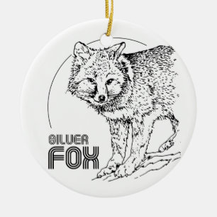 SILVER FOX  KERAMISCH ORNAMENT