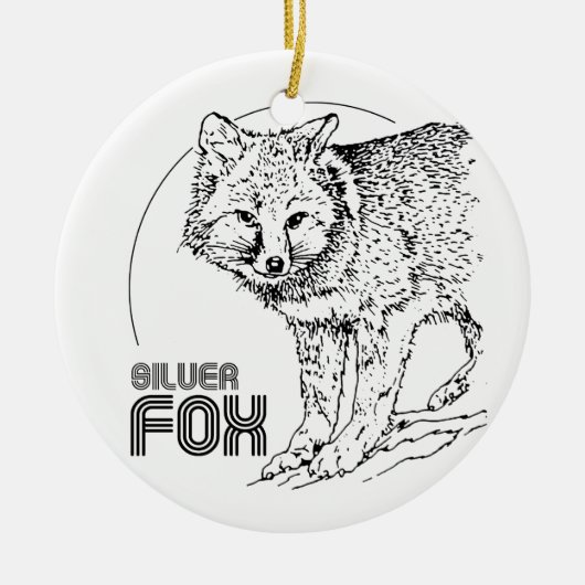 SILVER FOX KERAMISCH ORNAMENT (Voorkant)