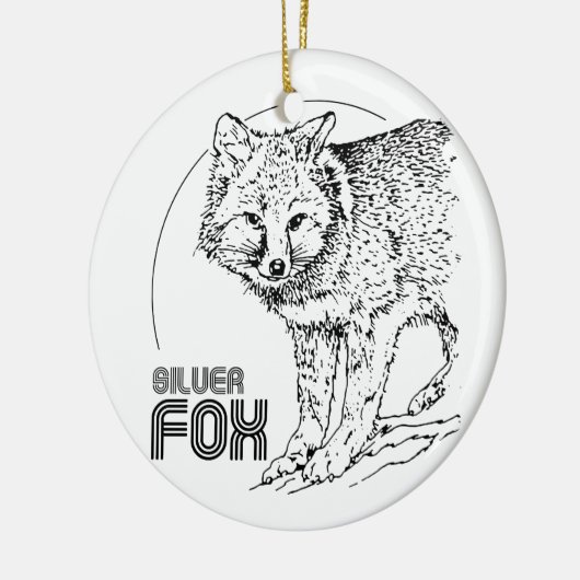 SILVER FOX  KERAMISCH ORNAMENT (Links)