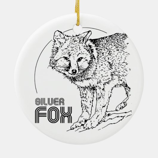 SILVER FOX  KERAMISCH ORNAMENT (Achterkant)
