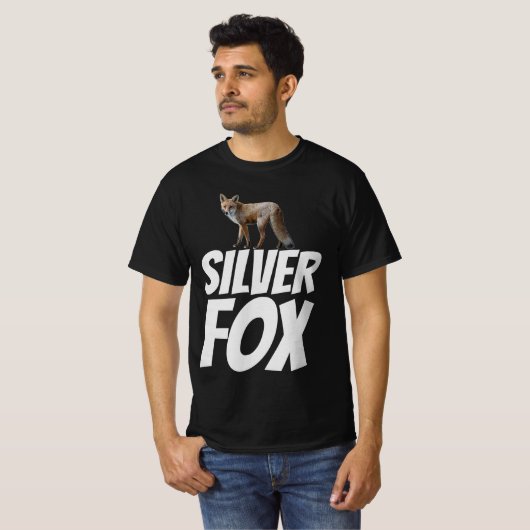 SILVER FOX mannen vader opa T-shirts (Voorkant volledig)