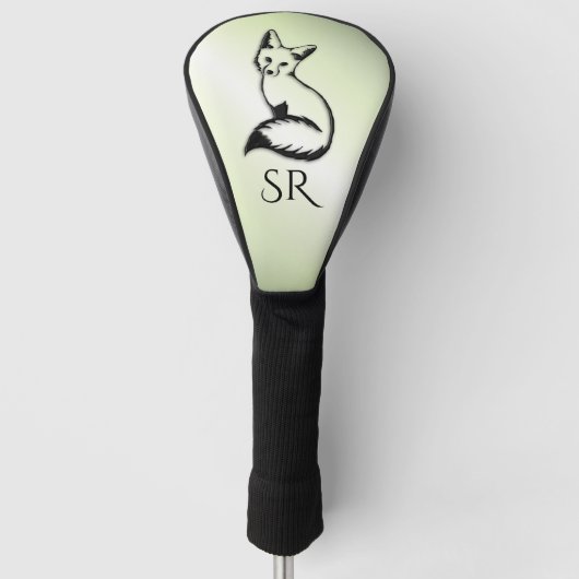 Silver Fox over Groen Golfheadcover (Voorkant)