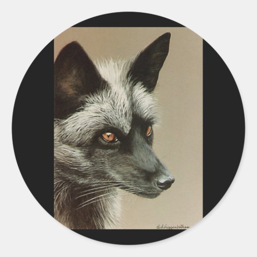 Silver Fox Ronde Sticker (Voorkant)