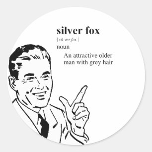 SILVER FOX RONDE STICKER